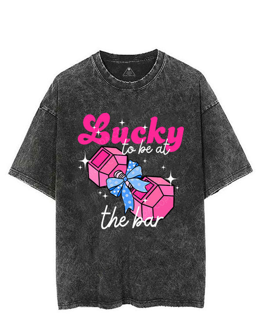 LUCKY TO BE AT THE BAR VINTAGE GYM SHIRT