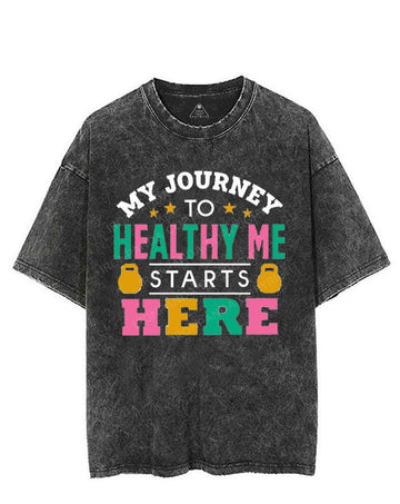 MY JOURNEY TO HEALTHY ME STARTS HERE VINTAGE GYM SHIRT