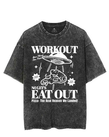 WORKOUT NO LET'S EAT OUT VINTAGE GYM SHIRT