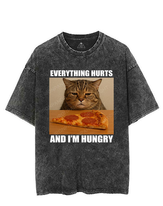 EVERYTHING HURTS AND I'M HUNGRY VINTAGE GYM SHIRT