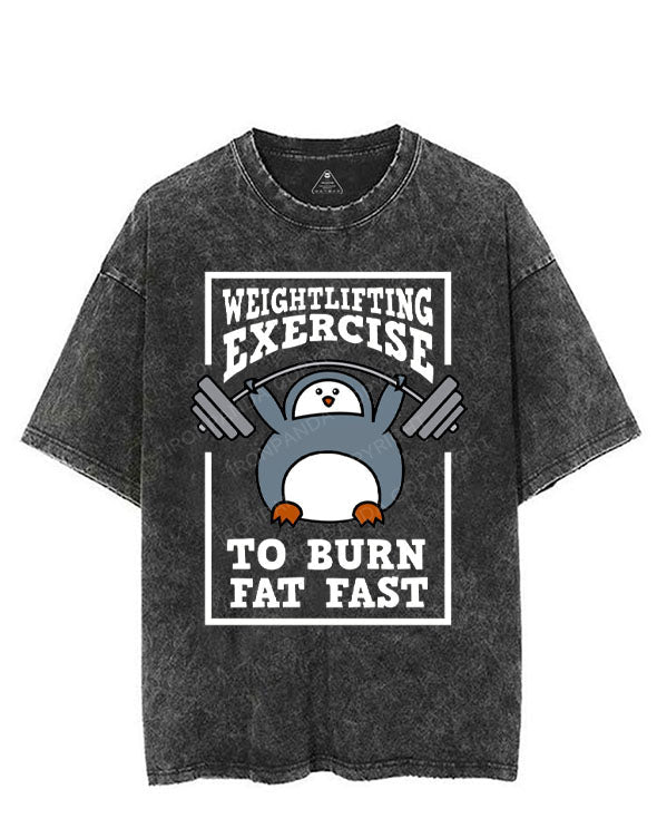 WEIGHTLIFTING EXERCISE TO BURN FAT FAST VINTAGE GYM SHIRT
