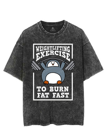 WEIGHTLIFTING EXERCISE TO BURN FAT FAST VINTAGE GYM SHIRT