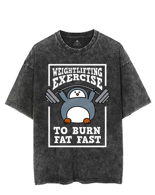 WEIGHTLIFTING EXERCISE TO BURN FAT FAST VINTAGE GYM SHIRT