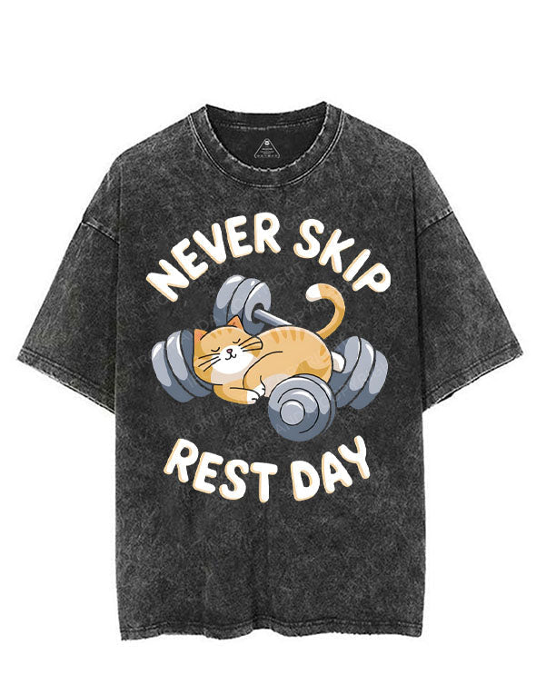 NEVER SKIP REST DAY VINTAGE GYM SHIRT