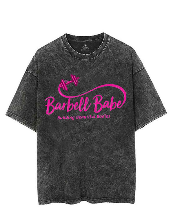 BARBELL BABE BUILDING BEAUTIFUL BODIES VINTAGE GYM SHIRT