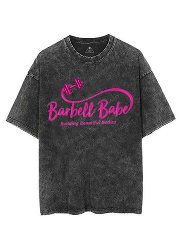 BARBELL BABE BUILDING BEAUTIFUL BODIES VINTAGE GYM SHIRT