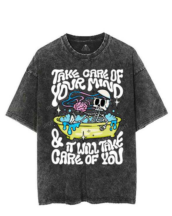 TAKE CARE OF YOUR MIND & IT WILL TAKE CARE OF YOU VINTAGE GYM SHIRT