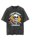 I DON'T SWEAT I SPARKLE SKELETON VINTAGE GYM SHIRT