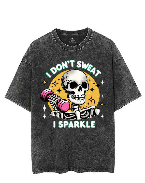 I DON'T SWEAT I SPARKLE SKELETON VINTAGE GYM SHIRT