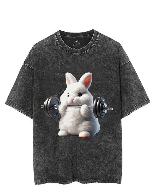 Rabbit weightlifting Vintage Gym Shirt