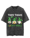 THICK THIGHS LUCKY VIBES VINTAGE GYM SHIRT