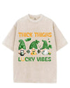 THICK THIGHS LUCKY VIBES VINTAGE GYM SHIRT