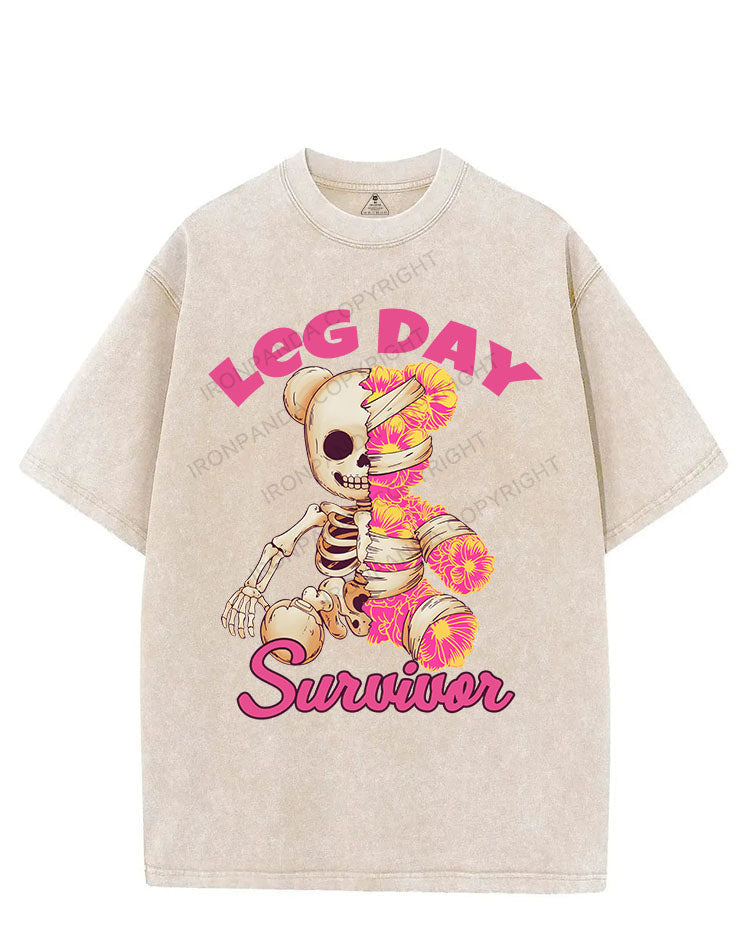 LEG DAY SURVIVOR VINTAGE GYM SHIRT