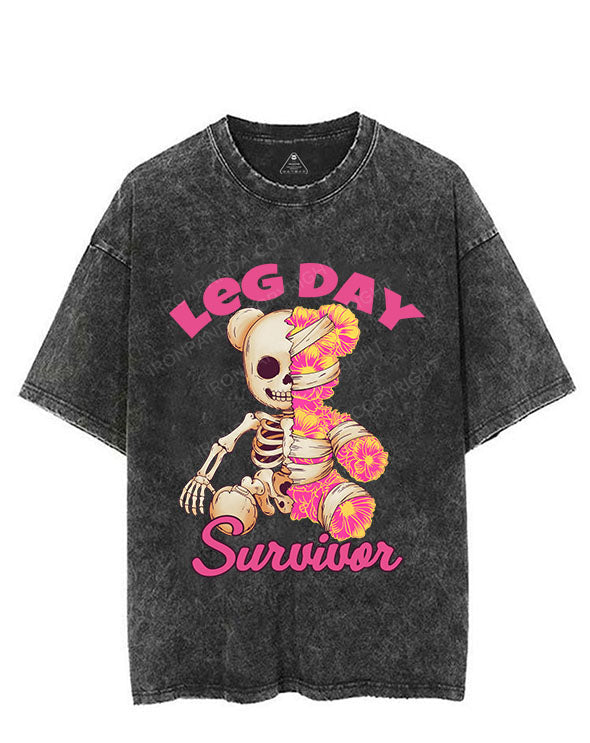 LEG DAY SURVIVOR VINTAGE GYM SHIRT