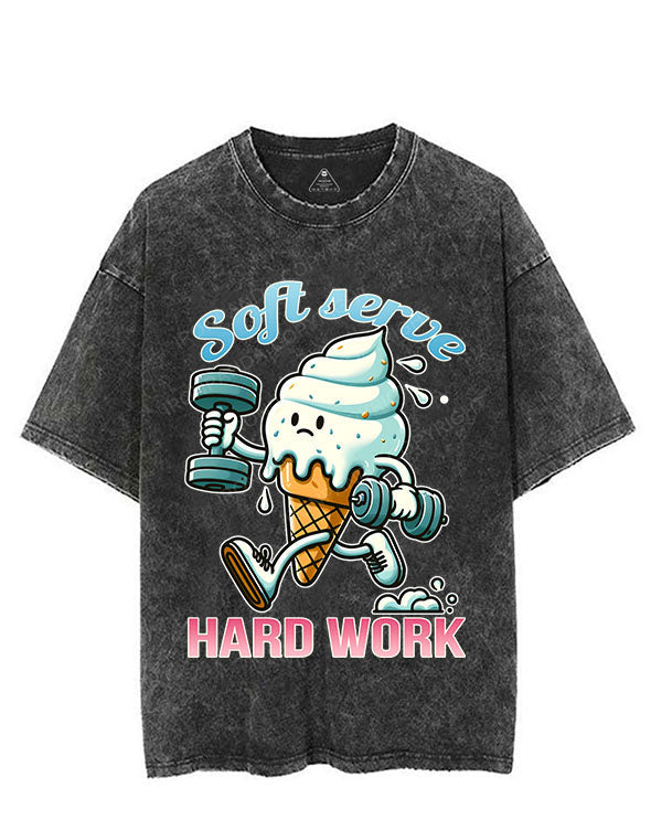SOFT SERVE, HARD WORK VINTAGE GYM SHIRT
